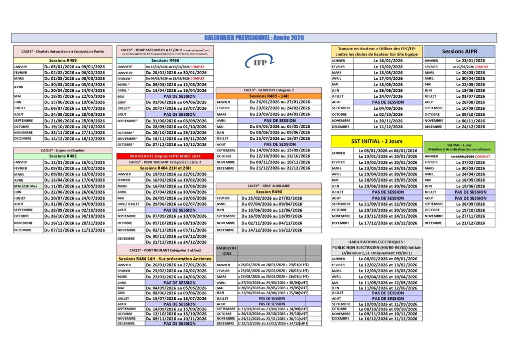 CACES-planning-formation